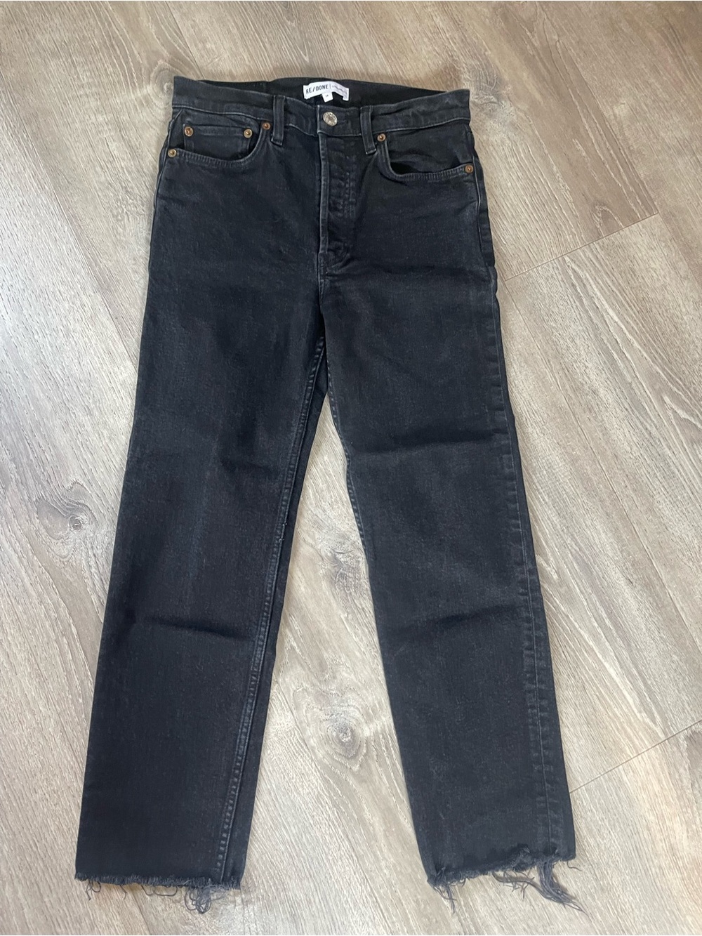 Re/Done Black high rise button up Straight-Leg Women’s Jeans 28  never worn